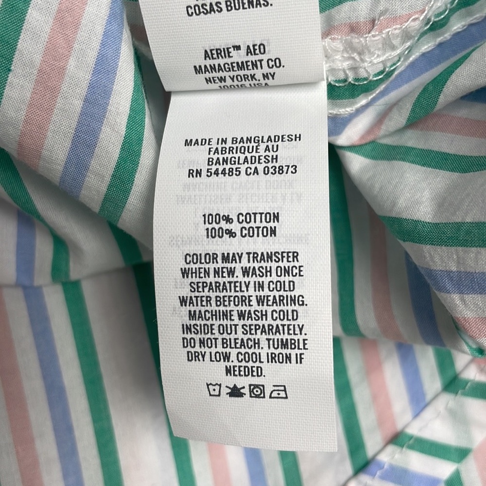NWOT Aerie Boyfriend Fave Striped Oversized Button-Up Long Sleeve Shirt XXL - Picture 8 of 9